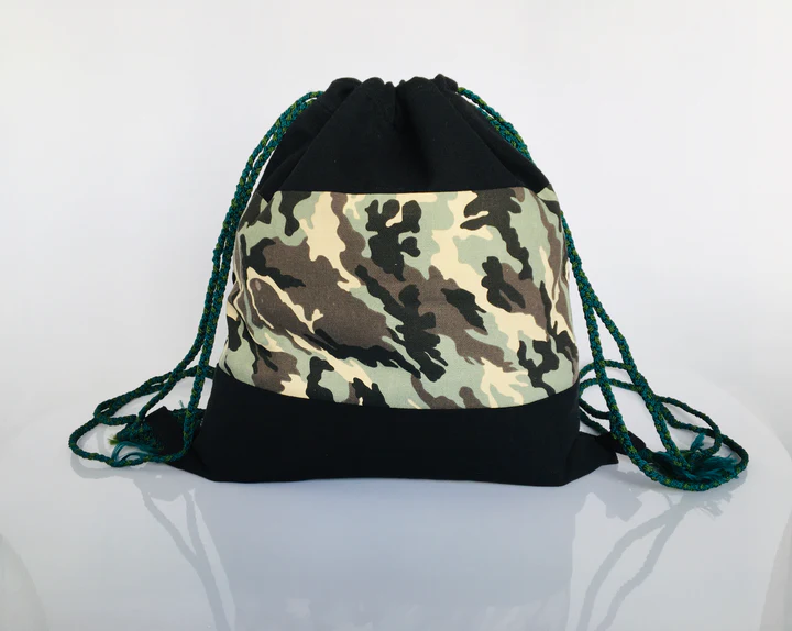Drawstring Backpack Camouflage Khaki A0074